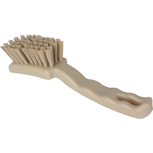 SPARTA 41395EC25 Plastic Scrub Brush, Detail Brush, Kitchen Brush With Hanging Hole For Cleaning, 7 Inches, Tan