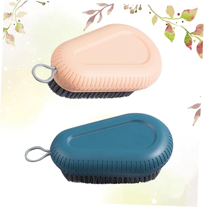 2pcs Portable Laundry Brush Durable Plastic Cleaning Tool for Clothes Lightweight and Compact Design Easy Storage with Hanging Random Color