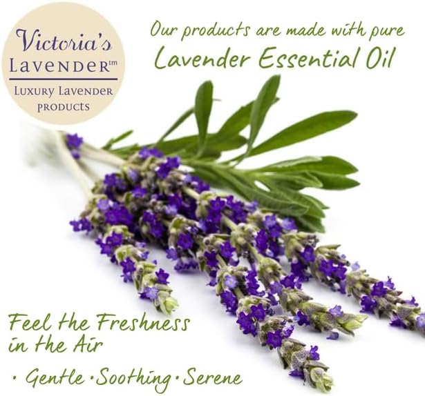 Victoria's Lavender Room Spray - All Natural Home Fragrance, Pure Oil Air Freshener & Odor Eliminator, Relaxing Scent, Aromatherapy Household Essentials, Made in the USA, 2-Pack Lavender, 4 oz each