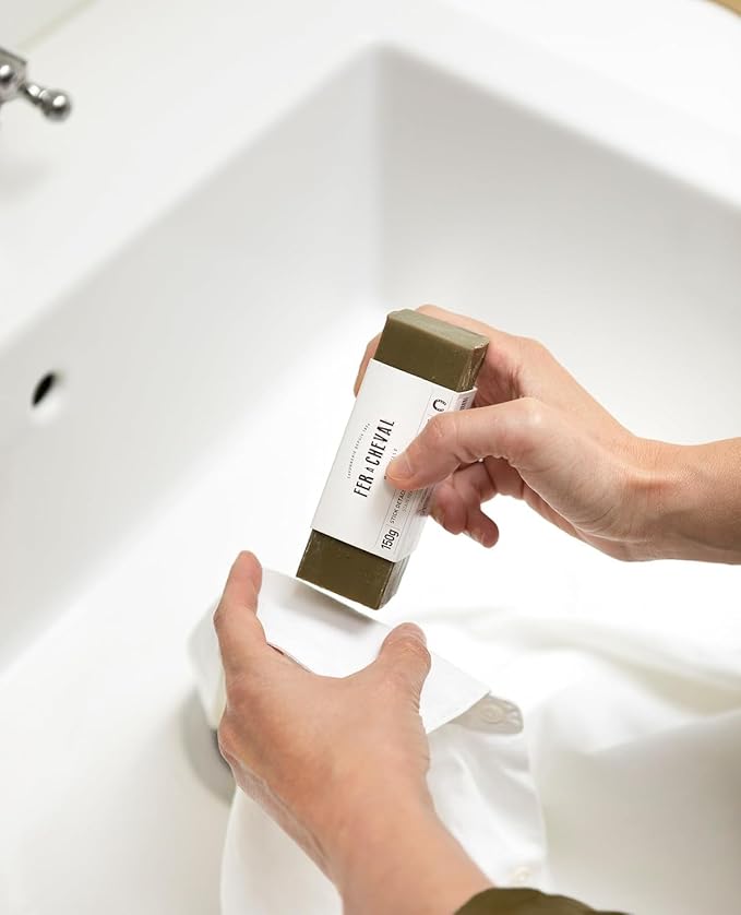 Fer à Cheval Marseille Soap Stain Remover Stick 2 Pack - Natural, Hypoallergenic, Travel-Sized Laundry Solution, 150g/5.29oz (Stick)