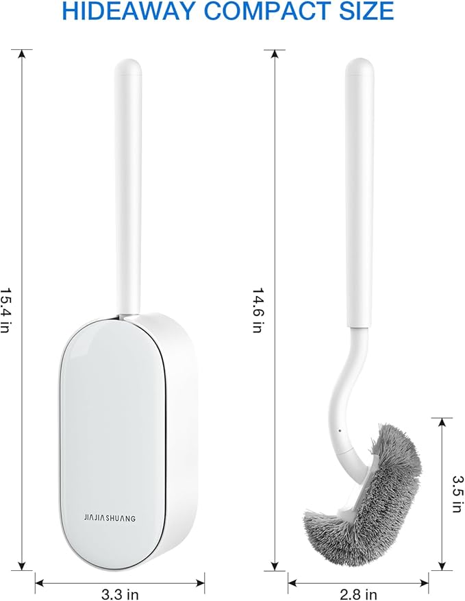 Bathroom Toilet Brush, OSCIOSS Toilet Cleaner Brush [2 Pack] with Ergonomic Design, Compact Size, Durable Bristles, Wall Mounted RV Toilet Brush for Bathroom Cleaning