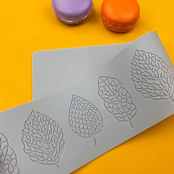 3D Hollow Leaf Fondant Lace Mold Multi Leaves Flower Candy Mold Chocolate Sugar Craft Cake Decoration Cupcake Top (J Leaf_15.6 * 3.12 * 0.12inch)