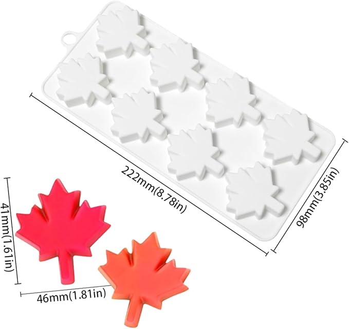 mostsom Maple Leaf Silicone Mousse Mold for Chocolate, Cake, Jelly, Truffle & Ice Cube Non-Stick Baking Molds Easy Release Baking, Candy Making (D_ Maple Leaf)
