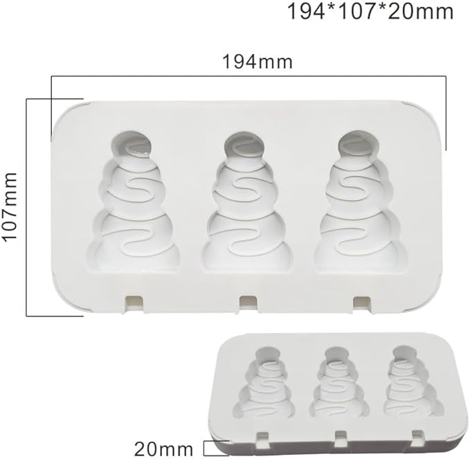 Silicone Mold for Cake DIY Baking Chocolate Eco-Friendly Cake Mold Candy Chocolate Cake Mould Baking DIY Kitchen Accessiories (Christmas Tree L_7.76 X4.28 X0.8 inch)