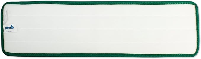 CleanAide Twist Yarn Microfiber Flat Mop Pad with Scrub Strips for 18" Mop Plates, Reusable, Dual-Action Dry & Wet Cleaning for Homes & Offices for Hardwood, Tile, Laminate & Vinyl Floors, Green