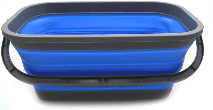 SAMMART 11.6L (3.06 Gallon) Collapsible Rectangular Handy Basket/Bucket (Blue, 1)