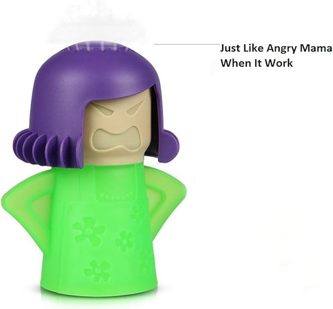 Angry Mama Microwave Cleaner, Microwave Oven Steam Cleaner, Angry Mom Steamer Cleaning Crud Easily in Minutes, Steam Cleans and Disinfects with Vinegar and Water for Kitchen
