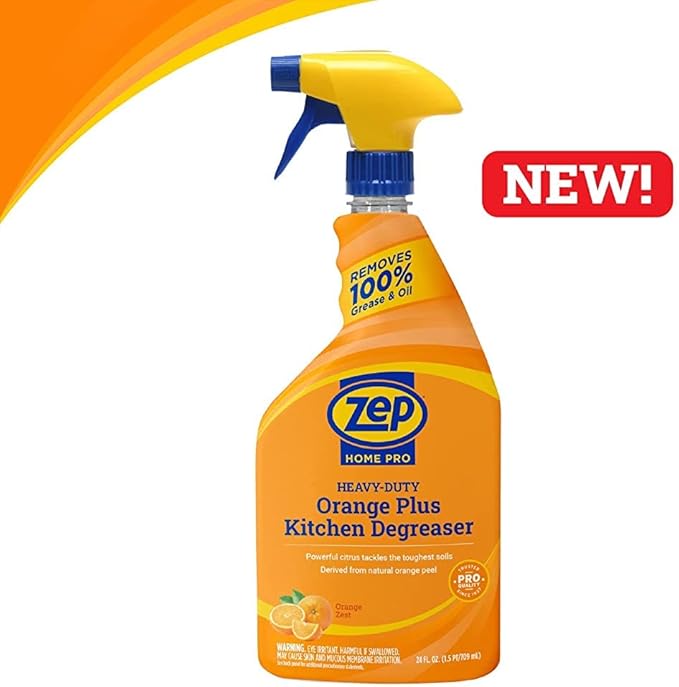 Zep Home Pro Orange Plus Kitchen Degreaser - 24 Fl. Oz. - R49506 - Pro Trusted Cleaning Power: Now in Refreshing Scents and Family Friendly Formulas (1)