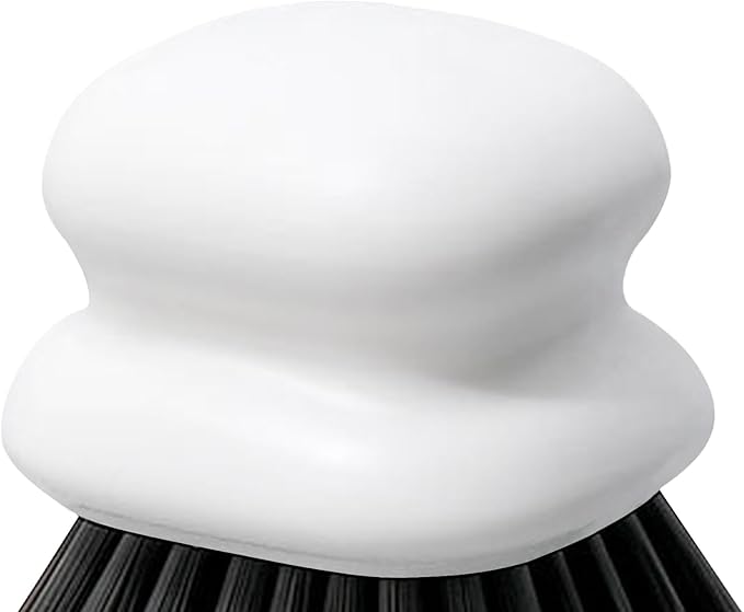 Dish Brush with Handle, Kitchen Scrub Brushes for Cleaning, Dish Scrubber with Nylon bristles for Sink, Pots, Pans (1Pack White Nylon bristles)