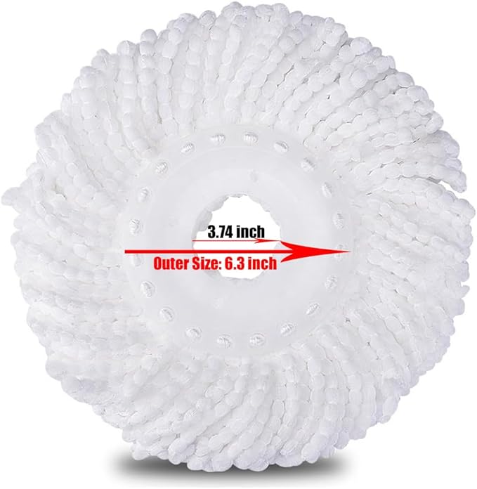 YWSHF Spin Mop Head Replacement Compatible with Hurrican, Mopnado, Cassabel 360 Spin Magic Mopping,Microfiber Spin Mop Refill Heads for Universal Round Shape Standard Size 5 Pack