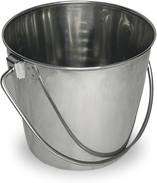 Advance Pet Products Heavy Stainless Steel Round Bucket, 6 Quart