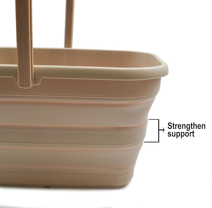 SAMMART 12L (3.1 Gallon) Collapsible Rectangular Handy Bucket (1, Apricot)