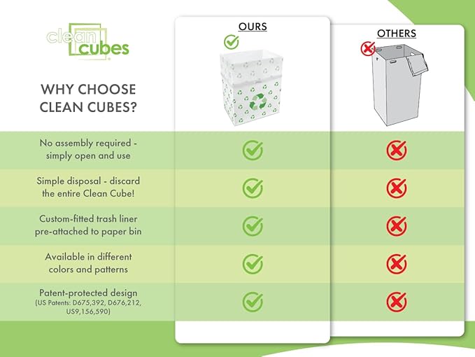 13 Gallon Disposable Pop-Up Trash Cans (6-Pack) with Fitted Bags – Foldable Garbage & Recycling Bins for Parties, Events & Kitchen (Recycle, 17" H x 13.5" W x 10" D)