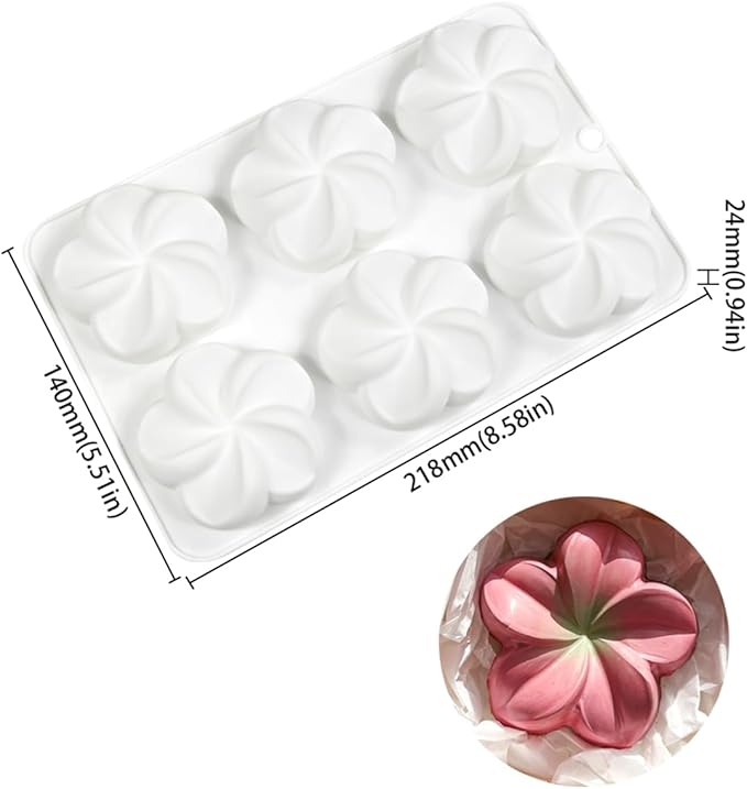 mostsom Silicone Flower Mold for Chocolate, Cake, Jelly, Mousse, Truffle & Ice Cube - Non-Stick Baking Molds Easy Release Candy Making Mould (E_ Flower)