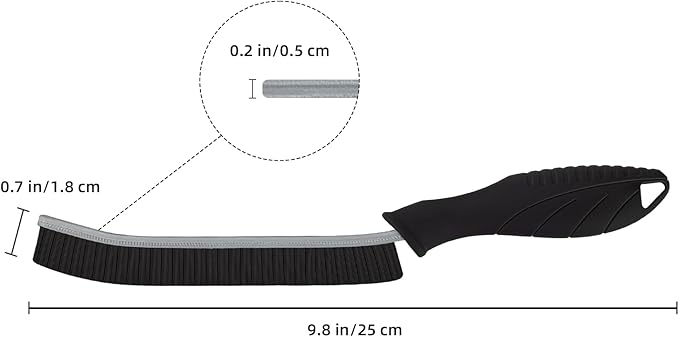Hard Bristle Crevice Cleaning Brush - Cleaning Supplies - Grout Cleaning Brushes for Household Use - Crevice Cleaning Tool for Bathroom, Home and Kitchen (5, Black)