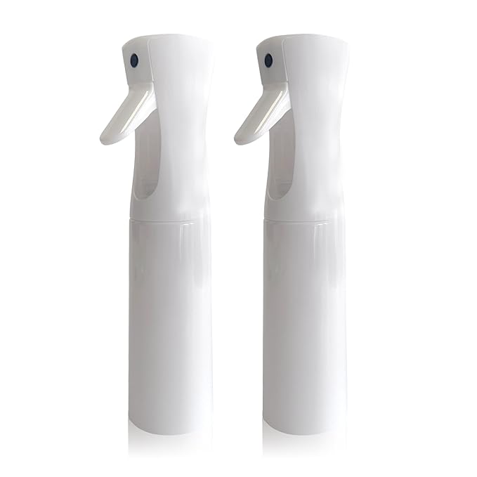 Spray Bottle for Hair Continuous Ultra Fine Mist (300ml) 360° Multi Spray Bottle for Plants, Cleaning, Skin Care Leakproof & Durable 2 Pack