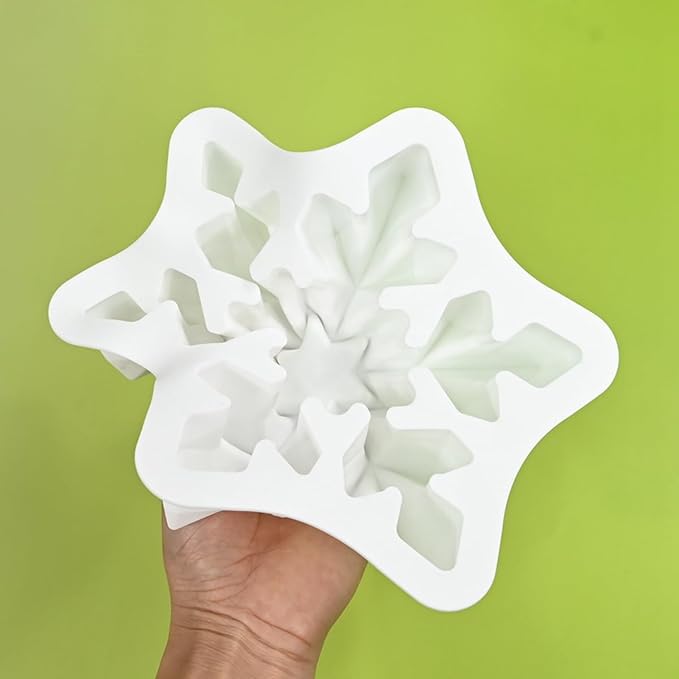 mostsom Snowflower Silicone Mold Non-Stick Baking Molds for Chocolate Mousse Cake, Ice Cream, Truffle, Brownie, Soap Heat-Resistant Food-Grade Mould (A_ Snowflower)