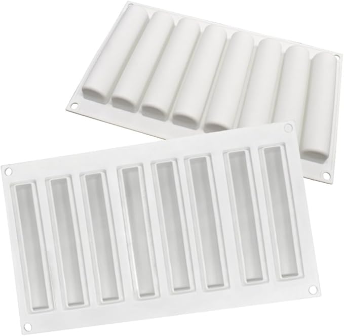 mostsom Silicone Molds Baking Mold for Mousse Cake, Silicone Mold for Chocolate, French Dessert Mold for Pastry Chocolate, Reusable Non-Stick Easy Release Baking Molds (H_ Long Bar)