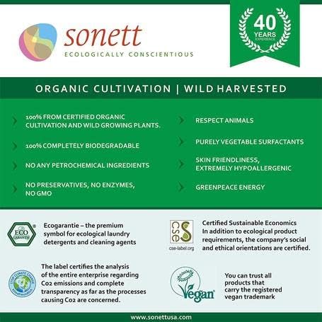 Sonett Organic Dishwashing Liquid Organic 100% Biodegradable (Lemon, 10 Fl.Oz (1 Count))