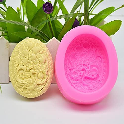 Peacock Pattern Silicone Soap Mold,Candle Mold DIY Cake Fondant Decoration Tool Resin Mold for Handmade Soap Wax Gypsum Crafts