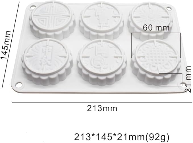 6 Flower Silicone Cake Mold Handmake DIY Bread Mould Silicone Moulds For Cake Mooncake Mold Cake Tools (Mooncake O_8.52 X5.8 X0.84 inch)