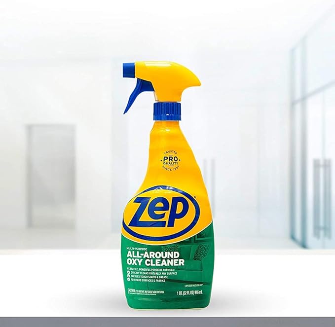 Zep Multi-Purpose All-Around Oxy Cleaner - 32 oz (Case of 12)- ZUAOCD32 - Tackle Tough Stains and Grease With A Versatile, Powerful Peroxide Formula For Hard Surfaces and Fabrics