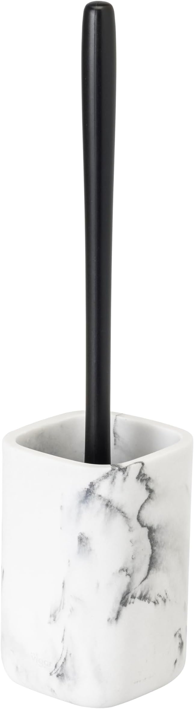 Vigar Zense Toilet Brush and Holder Set, Toilet Bowl Brush with Polyresin Stone Holder, Bathroom Sets for Bathroom Decor and Accessories, White Marble
