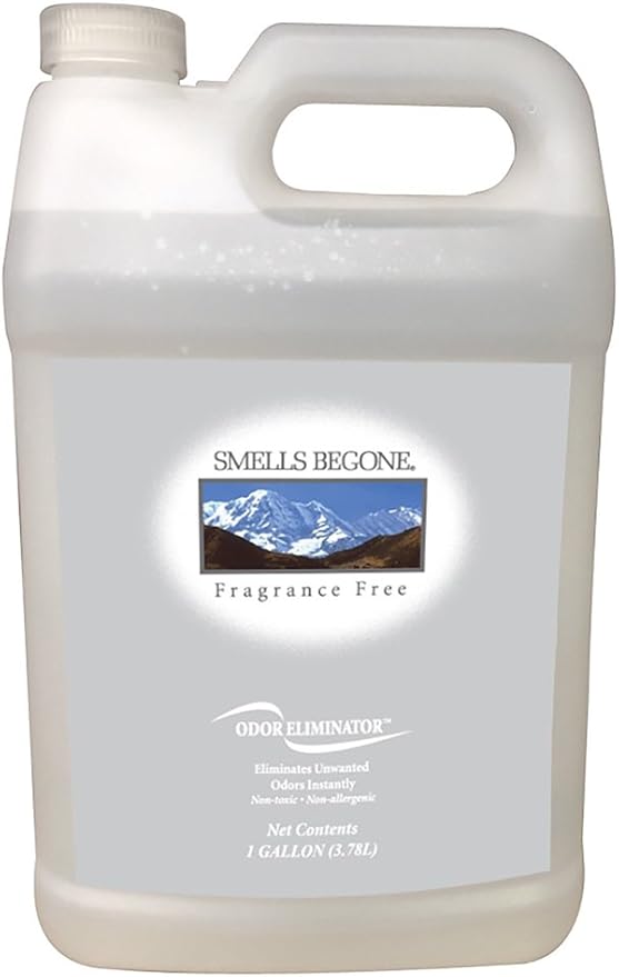 SMELLS BEGONE 1-Gallon Air Freshener Spray - Odor Eliminator - Eliminates Odors from Smoke, Trash Cans, Pets, Cars and Boats - Fragrance Free