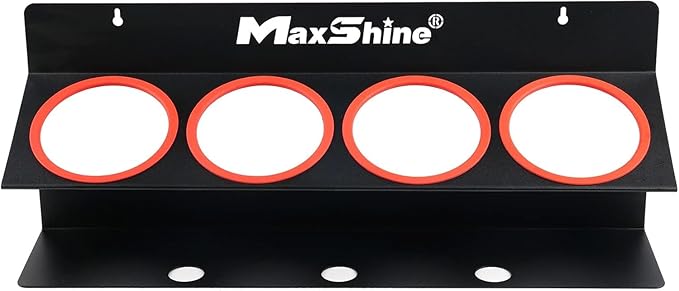 Maxshine Universal 4 Pack Spray Bottle Holder (16oz/34oz) - Holds 7 IK Trigger Sprayers with 3 Small Holes, Sturdy & Lightweight Wall-Mounted Organizer for Detailing Accessories, Easy to Install