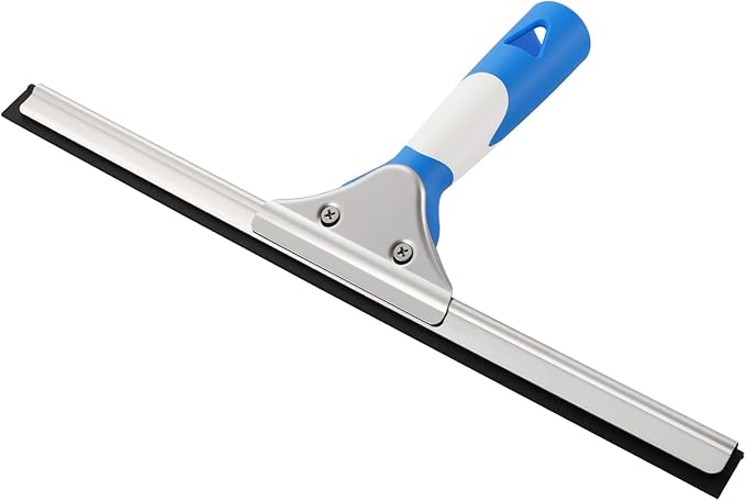 Professional Window Cleaning Kit, Include Compact Cleaning Bucket 3 Gallon, Silicone Squeegee, Microfiber Scrubber, Cloth, All-in-one Window Cleaning Supplies, Commercial & Household Use