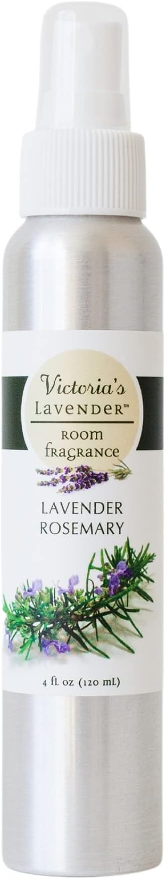 Victoria's Lavender Room Spray, All Natural Home Essential Oil Concentrated Room Fragrance, Air Freshener, Bathroom Odor Eliminator - Made in the USA, Lavender Rosemary - 1 Pack (4 Fl Oz)