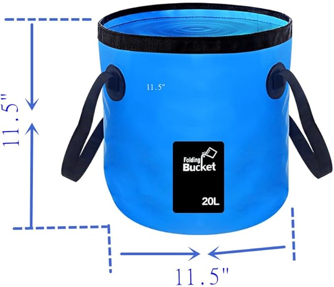 Collapsible Buckets, Camping Water Storage Container 5 Gallon(20L) Portable Folding Bucket Wash Basin