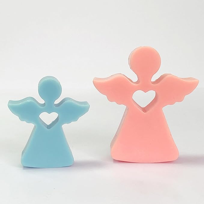 2PCS Heart Angle Silicone Molds, Cute Angle Shape Molds for Resin Candle Concrete, Creative Love Epoxy Resin Casting Clay Plaster Art Craft Gift Making Mold Wall Hanging Valentines Home Decor