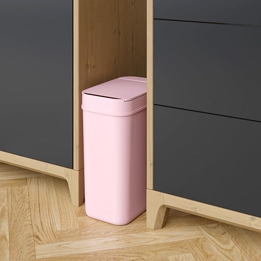 iTouchless 3 Gallon Sensor Pink Bathroom Trash Can, Your Purchase Supports Breast Cancer Research Foundation, 10 Liter Slim Touchless Small Smart Bedroom Garbage Waste Basket Bin with Motion Lid