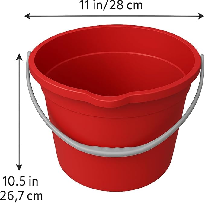 JOEY'Z 10QT (9.5L) Cleaning Bucket with Handle and Spout – Heavy Duty Mop Bucket for Household Use, Utility Pail for Water, Storage, or Car Wash - Plastic Buckets, Plastic Buckets with Handles