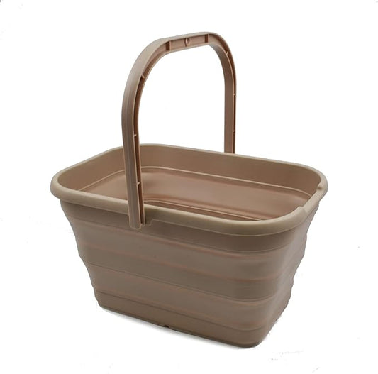 SAMMART 12L (3.1 Gallon) Collapsible Rectangular Handy Bucket (1, Apricot)