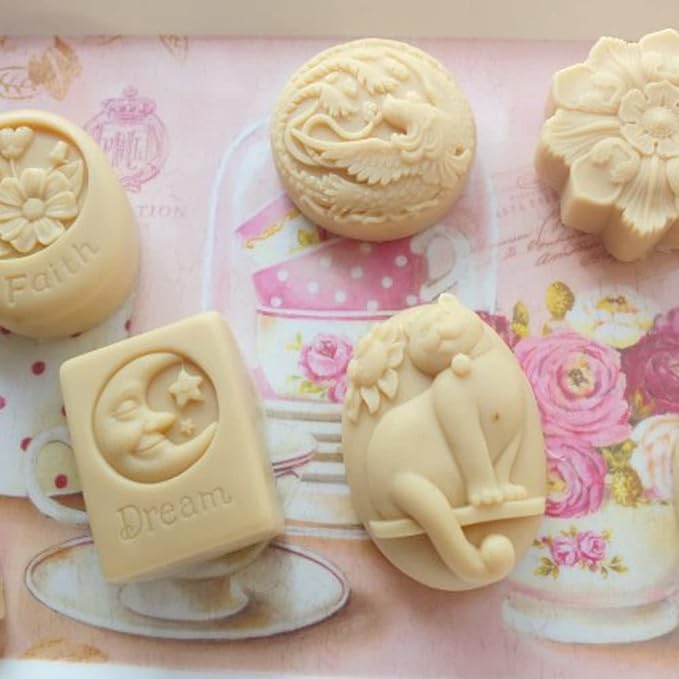 Soap Mold Silicone Soap Molds for Soap Making Craft DIY Handmade Chocolate Candy Cake Mold Hexagon Flowerr (14445)