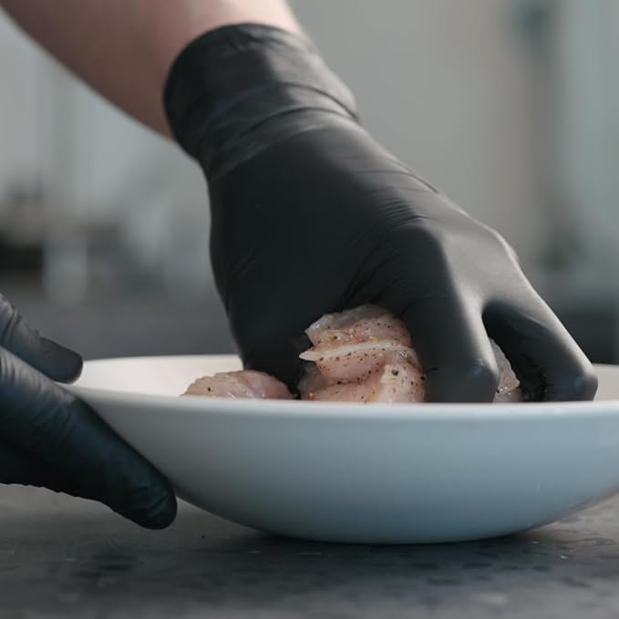 ForPro Professional Collection Disposable Nitrile Gloves, Chemical Resistant, Powder-Free, Latex-Free, Non-Sterile, Food Safe, 4 Mil, Black, X-Large, 1000-Count