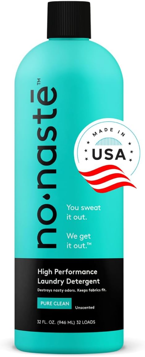 Nonaste Liquid Laundry Detergent - Pure Clean, 32 Fl Oz (Pack of 1) - Active Wear Laundry Detergent for Workout Clothes & More - Unscented, Gentle & Color Safe