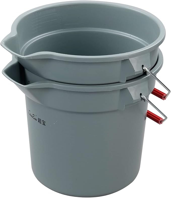 Ramddy 4 Packs 14 Quart Commercial Cleaning Bucket Pail, Heavy Duty Round Utility Pail, Gray