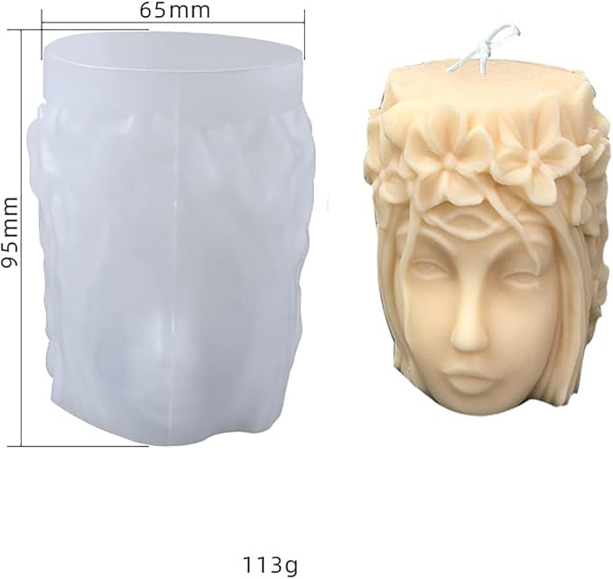 Silicone Candle Molds - 2 Pack Goddess Head, Veiling Girl, Cartoon & Resin Molds for Candles, Soap & Home Decoration