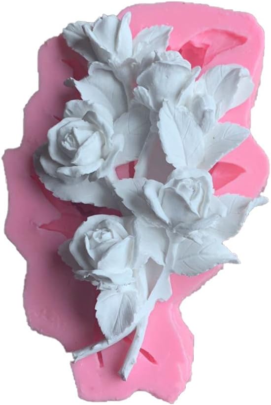 3D Flowers Silicone Fondant Molds Rose Cake Chocolate Moulds Dried Flower Jewelry Decorative Mould Resin Epoxy Clay Molds Pastry Baking Tools