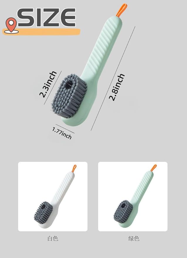 luvilly2Pack Multifunctional Laundry Brushes, Cleaning Brush with Soap Dispenser,Scrub Brush with Soap Dispenser,for Bathroom (Green and White)