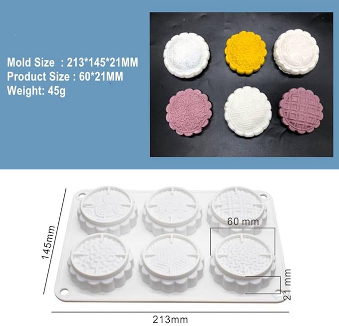 Silicone Mold for Cake DIY Baking Chocolate Eco-Friendly Cake Mold Candy Chocolate Cake Mould Baking DIY Kitchen Accessiories (Mooncake M_8.52 X5.8 X0.84 inch)