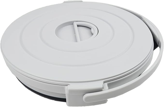 SAMMART 10L (2.64Gallon) Collapsible Fishing Bucket with Locking Lid - Portable Plastic Water Pail - Space Saving Outdoor Waterpot - Trunk Organizer for All Types of Vehicles (Grey/Slate Grey)