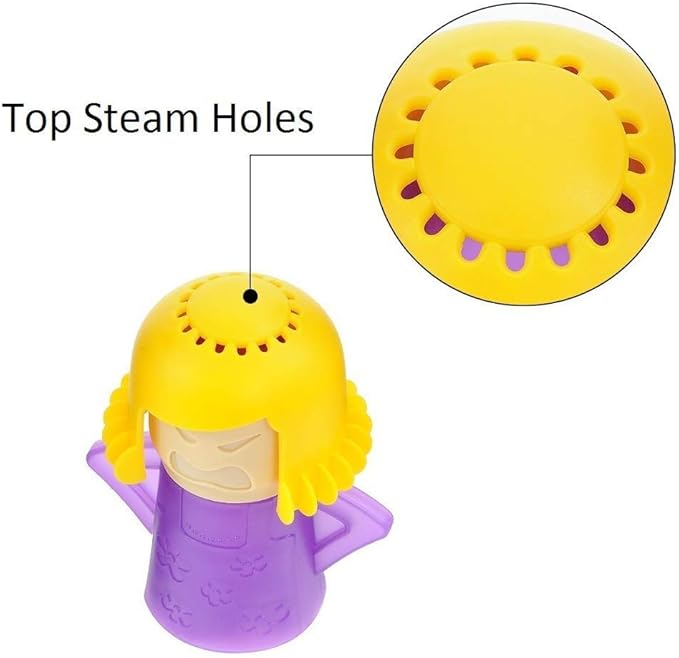 Angry Mama Microwave Cleaner, Microwave Oven Steam Cleaner, Angry Mom Steamer Cleaning Crud Easily in Minutes, Steam Cleans and Disinfects with Vinegar and Water for Kitchen