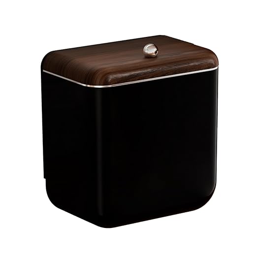 Vintage Kitchen Trash Can with Lid, Large 3.2 Gallon/12 Liter Capacity, Hanging Compost Bin, for Under Sink or Cupboard, Bathroom, Bedroom, Black