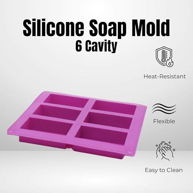 The Soapy Biz DIY Goat Milk Soap Kit with Silicone Mold – Perfect Bar Shapes Every Time – Makes 4-6 Bars – Easy Melt & Pour – Great for Beginners & Gift Giving