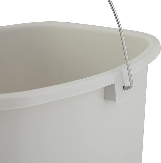 Superio Plastic Bucket Mop with Handle and Spout for Floor Cleaning (Soft Grey)