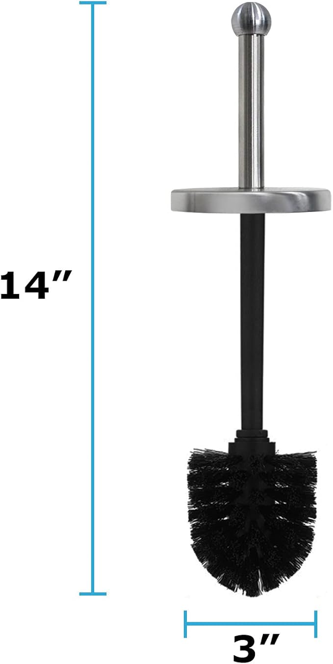 Blue Donuts Toilet Brush with Stainless Steel Holder, Toilet Bowl Cleaner Brush and Holder, Cleaning Brush Holder, Chrome